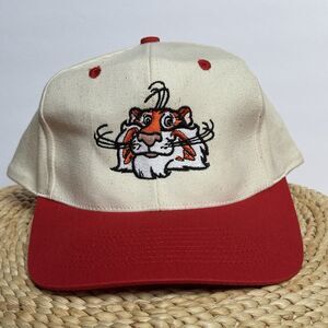 Vintage 90s Exxon Rely On The Tiger Snapback Hat Cap Dual Tone